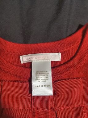 Janie and Jack Bright Red Crewneck Top with Ribbon Detail